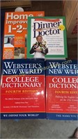 College dictionaries, cookbook, home improvement