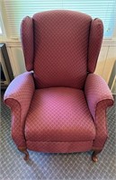 Fabric Recliner Good Condition/Burgundy Print by