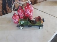 SET OF BELLS AND WOODEN CAR