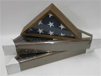 Three Wood & Glass Flag Cases