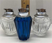 Vintage glass lighter lot of 3