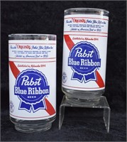 Vintage Papst Blue Ribbon Beer Glass Set