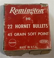 (50)Remington .22 hornet bullets 45 gr. soft point