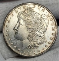 1897-S Morgan Silver Dollar Ms64+