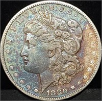 1880-S Morgan Silver Dollar Monster Toned