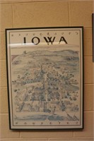 1985 University of Iowa Campus Framed Poster