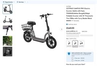 B3860   Electric Scooter, 14" Foldable, Black