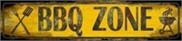 ZMKDLL BBQ Barbecue Zone Metal Street Sign 16" X