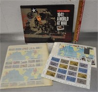 A World at War US stamp album w/stamps
