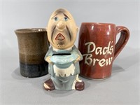 Vintage Pottery Retirement Fund Bank & Mugs