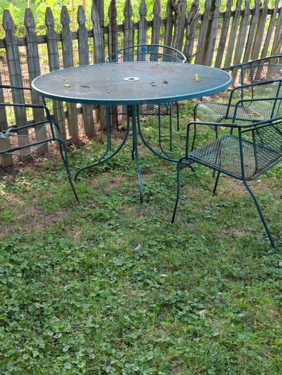 Table and chairs outside set