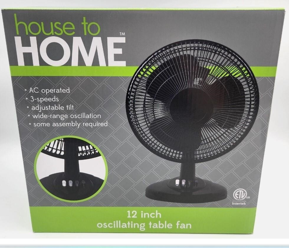 Fan Oscillating Table 12 in Black 3 Speed Tilt