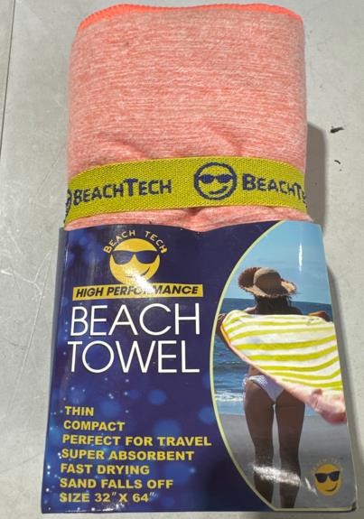 BeachTech Performance Microfiber Towel Orange