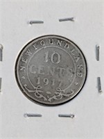 1917 Newfoundland 10 cent Silver
