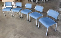 5x Mobile Steelcase Stack Chairs