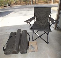 3 DELUXE ARM BAG CHAIRS W/ TENT STAKES