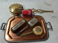 National Copper Tray with silver plate handles