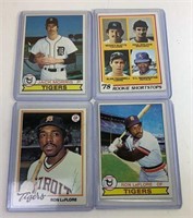4- 1978 Tigers Lot baseball cards