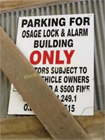 18 X 24 Metal Osage Lock And Alarm Sign