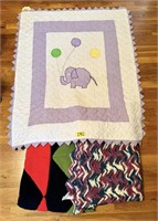 Vintage Baby Quilt & Two Afghans
