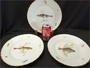 3 Richard Ginori  10" Fish Plates, manufactured