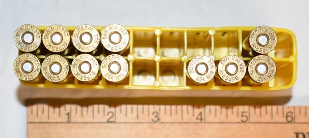 12 ROUNDS ASSORTED RELOADED 264 WIN MAG CARTRIDGES