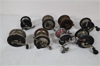 (8) VINTAGE CASTING REELS: