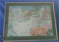 Large print of garden 46x38H frame needs some