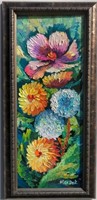 "Asters For You"20"x8"Original Paintings-Antanenka