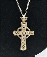 925 Silver Celtic Cross Pendant Necklace