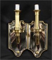 PAIR OF MIRRORED BACK WALL SCONCES