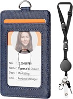 Leather Badge Holder and Retractable Lanyard
