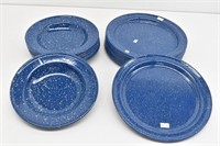 (22 pcs) Blue Enamelware 11-Dinner Plates &