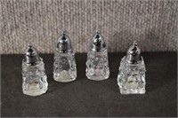 4 Fostoria American Clear Glass Shakers