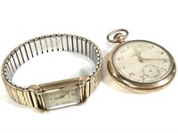Vtg Wristwatch & Pocket Watch