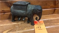 Vintage cast iron elephant cigarette dispenser