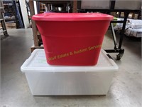 Red Sterilite 18gal & Clear 25gal & Storage Bins