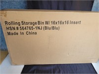 Rolling storage bin w/ 16×16×16 insert. NIB.