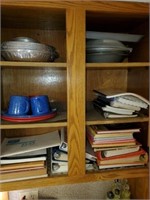 Cookbooks, pie tins, misc