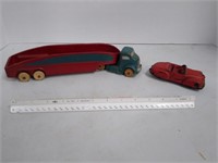 Rubber Toys Auburn Rubber Co  Car Hauler & Car