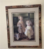 Framed Art Print “ Two Little Sisters’ by Alice