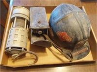 Confo miner's hat and Wolf safety lamp and tester