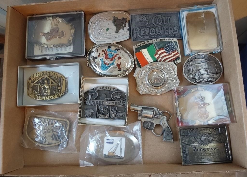 flat of belt buckles