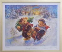 Stewart Sherwood Print of Winter Teddies
