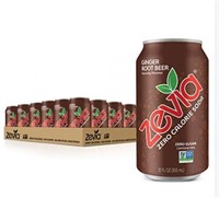 Zevia Ginger Root Beer, 12 oz Can, 24pk