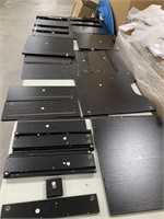Black wooden filing cabinet, missing hardware and