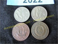 4 near uncirculated foreign coins