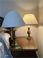 Two metal lamps