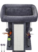 TINWEI Cat Tree with Cat Condo Scratch Post