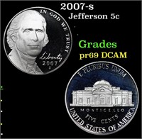 Proof 2007-s Jefferson Nickel 5c Grades GEM++ Proo